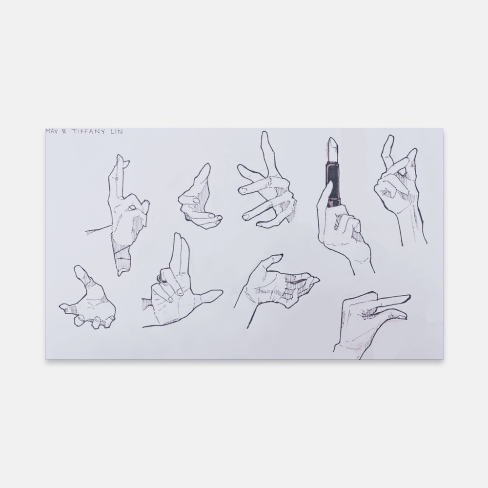 original hand poses illustration traditional art anime manga style black ink​​